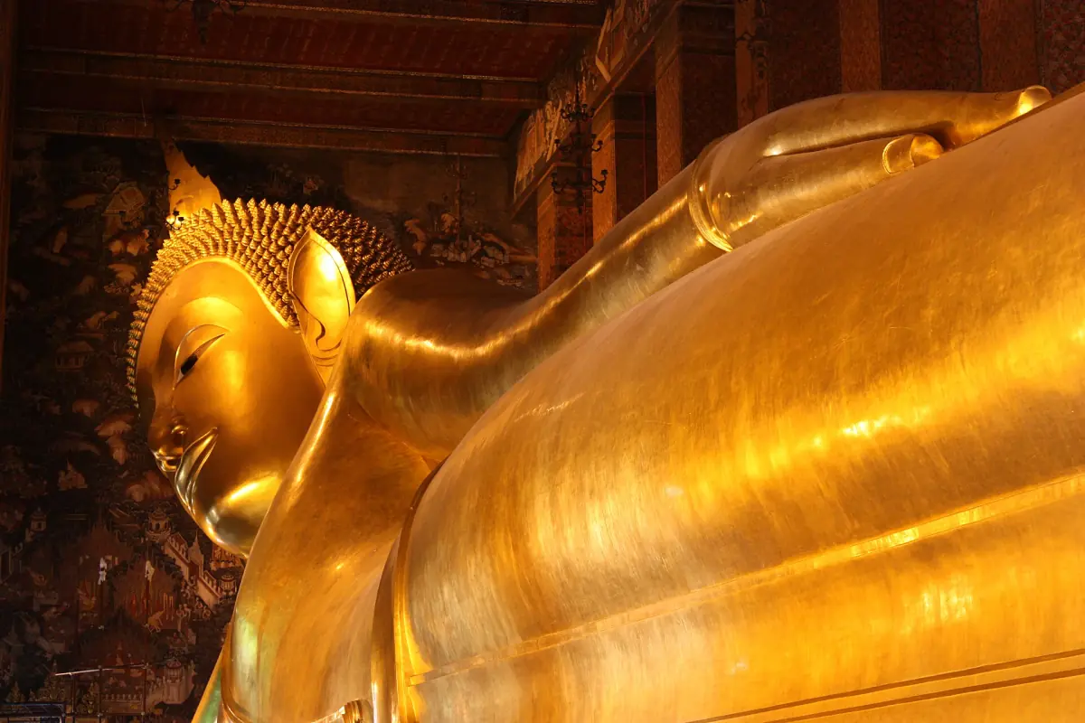 The head of the Reclining Buddha